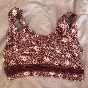 Lucky Brand Burgundy Floral Bralette